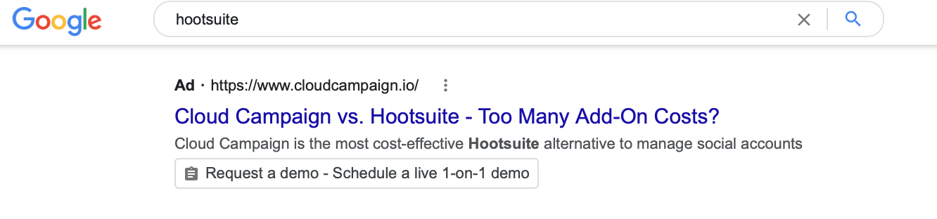 Google search hootsuite